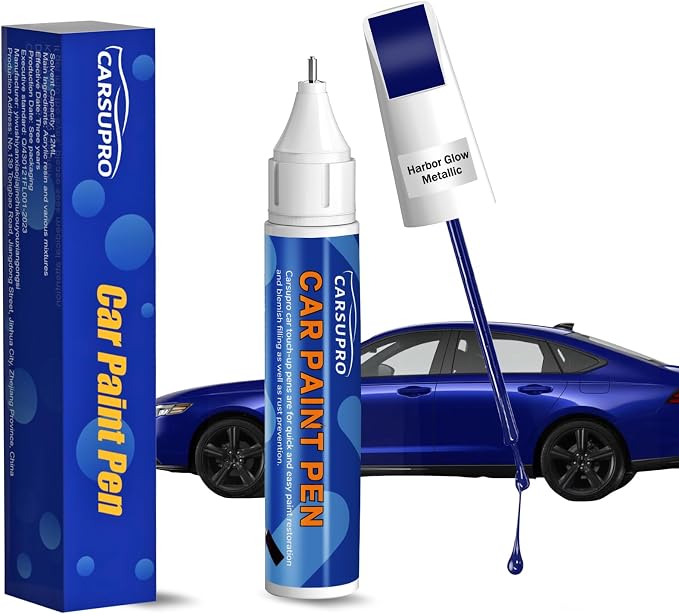 Blue Touch Up Paint for Cars,Car Paint Touch Up Pen for Deep Scratches,Car Scratch Repair Pen Auto Scratch Remover for Easy to Use and Fix(Harbor Glow Metallic)