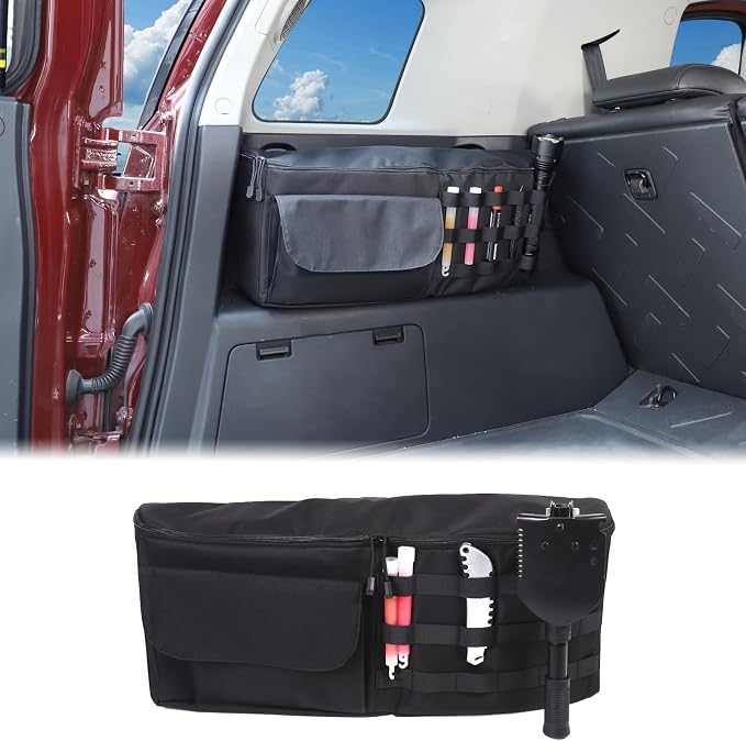 Aunginsy Car Trunk Organizer Compatible with Toyota FJ Cruiser 2007-2021+, 1PCS Trunk Storage Box Backseat Hanging Organizer Rear Left Storage Bag Organizer Multi-Compartment Oxford Cloth Accessories