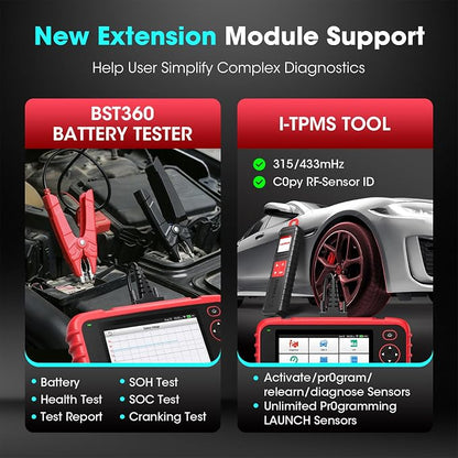 Launch OBD2 Scanner CRP123X V3.0 Elite, 2026 Lifetime Free WiFi Update Scan Tool, FCA SGW, CANFD&DoIP, SAS/Throttle/Brake/BMS/D-P-F/Oil/ABS Service Multi Systems Car Scanner, Battery Test, Auto VIN