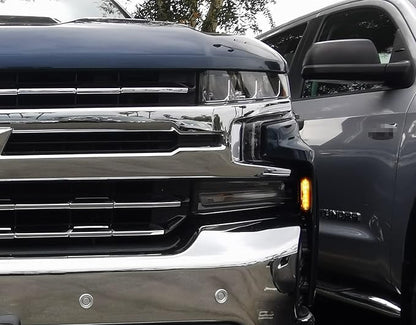 iJDMTOY Super Slim Flush Mount 6-LED Daytime Running Light/Auxiliary Driving Lighting Kit Compatible with Truck SUV Grille or Bumper Mount, Amber Yellow