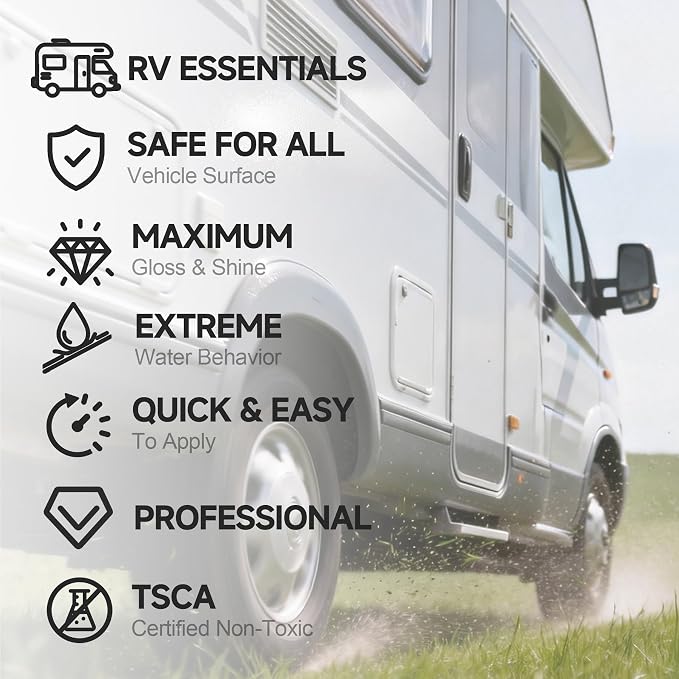 RV Accessories for Outside, Ceramic Coating for RV Polish (32 Fl Oz), Unmatched Shine Car Wax Coating Spray, No Pungent Smell, Quick Detailer Spray Wax, Lasts 50+ Washes Car Paint Sealant