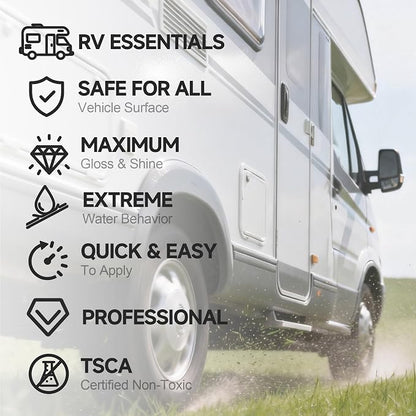 RV Accessories for Outside, Ceramic Coating for RV Polish (32 Fl Oz), Unmatched Shine Car Wax Coating Spray, No Pungent Smell, Quick Detailer Spray Wax, Lasts 50+ Washes Car Paint Sealant
