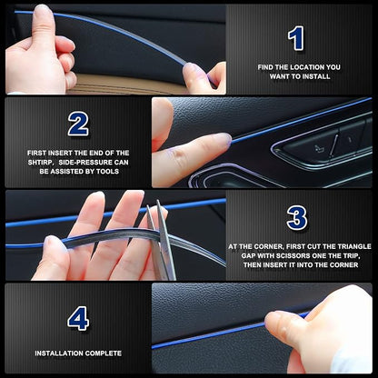 Frienda 25 Pack Universal Car Vent Trim Strips and Cup Mats Set 20 Pcs 16 Feet Air Conditioner Outlet Decor with Installation Tool 4 Pcs Non Slip Cup Holders Mats DIY Trim Accessories(Blue)