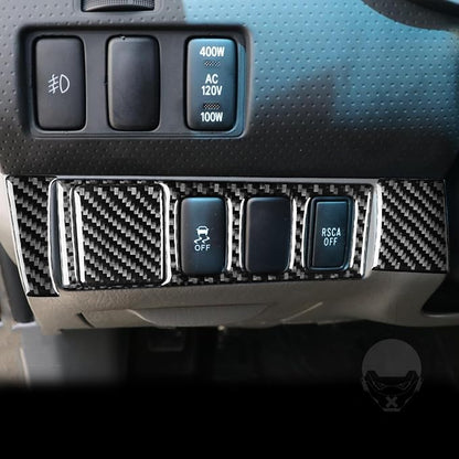 NVCNX Real Premium Carbon Fiber for Toyota 2nd Gen Tacoma Accessories 2005-2015 2006 2007 2008 2009 2010 2011 2012 2013 2014 Car Dash Driver Side Button Panel Cover Interior Trim Sticker Decal 4PCs