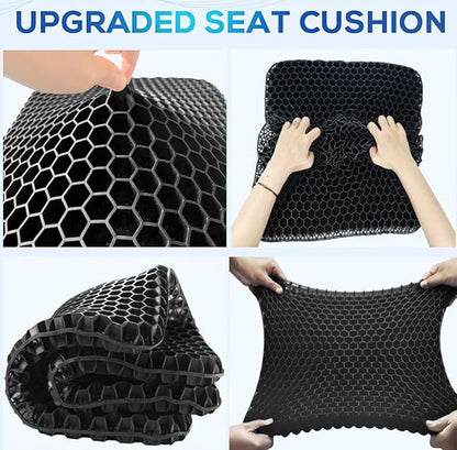 20" Gel Seat Cushion for Long Sitting Pressure Relief(Jumbo&Thick) - Wheelchair Cushion for Pressure Sores - Back, Sciatica & Tailbone Pain Relief Cushion- Non-Slip Butt Pillow for Office, Home, Car