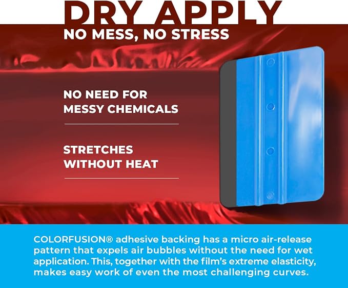 ColorFusion PPF by VViViD, Satin Stealth Chrome Red Dry Apply PPF Vinyl Car Wrap Roll 20ft x 5ft