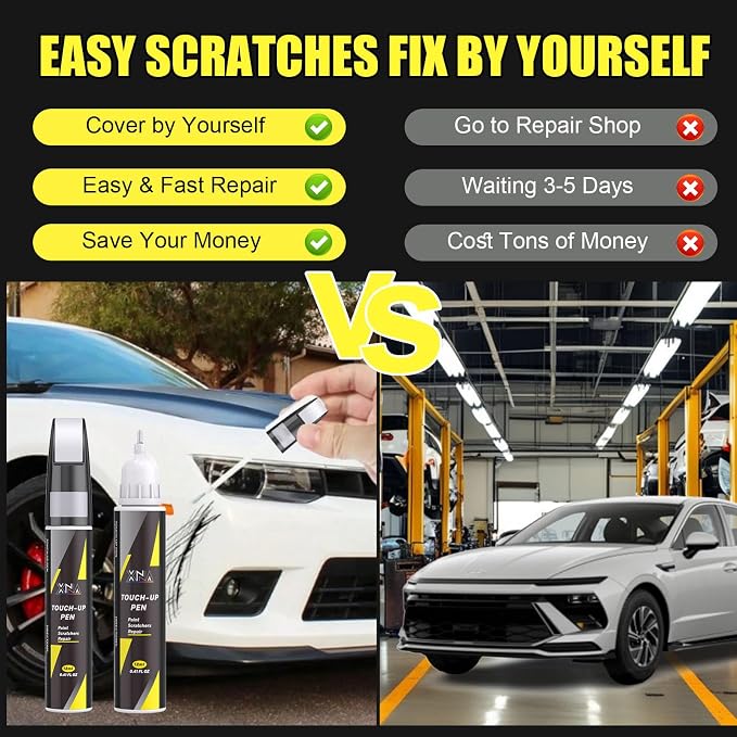 XNA Fluid Metal(M6T) for Hyundai Touch Up Paint, Car Scratch Remover for Nicks and Chips Repair, 2-In-1 Quick & Easy Fix Car Scratch Repair Kit with Exact Color-Matched