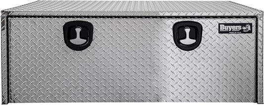 Buyers Products 1705120 Diamond Tread Aluminum Underbody Truck Tool Box, 18 x 24 x 48, Made in USA, .100 in. Thick, Corrosion Resistant, Locking Compression Latch, Secure Storage for Work Trucks