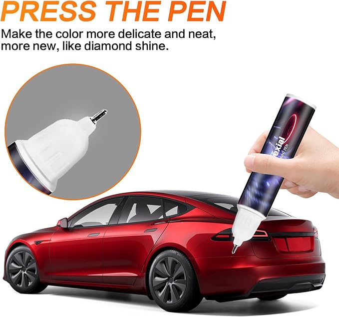 (Ultra Red PR01) Car Touch up Paint Compatible with Tesla Model Y/3/X/S, Premium Car Scratch Remover for Deep Scratches, Car Paint Pen Scratch Repair Two-In-One Touch Up Paint