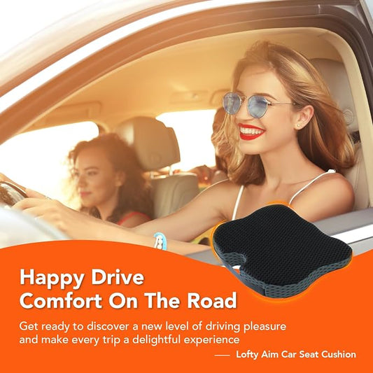 Lofty Aim Car Seat Cushion, Comfort Memory Foam Car Cushions for Driving (Gray)