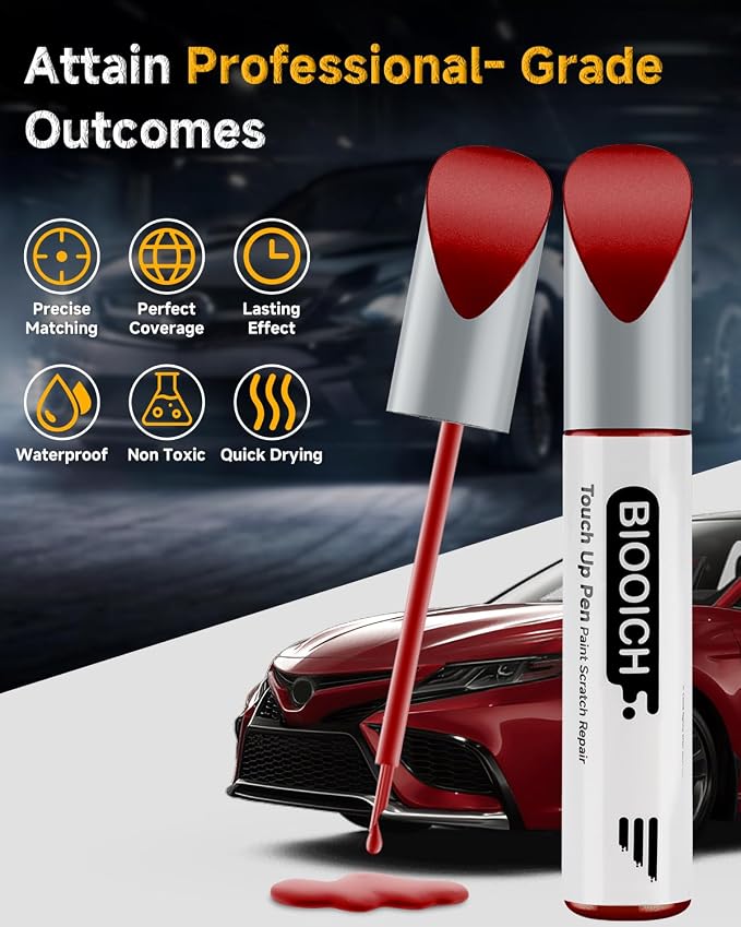 Touch Up Paint Pen Exact Color Match Car Chip and Scratch Repair (for Toyota, Barcelona Red Pearl(3R3))