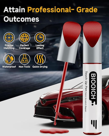 Touch Up Paint Pen Exact Color Match Car Chip and Scratch Repair (for Toyota, Barcelona Red Pearl(3R3))