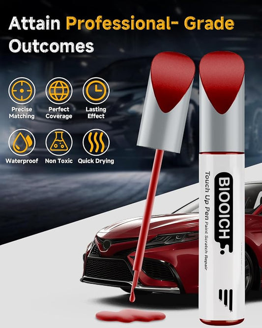 Touch Up Paint Pen Exact Color Match Car Chip and Scratch Repair (for Toyota, Barcelona Red Pearl(3R3))