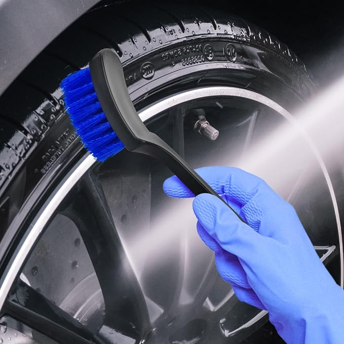 Car Cleaning Brush,Tire Brush,Cleaning Brush, Tire Brushes for Cleaning Rims Cleaning Brushs for Car Interior and tire (Blue+Black)