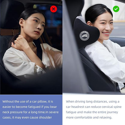 Really Useful Car Headrest Pillow, Car Neck Pillow for Sleeping with Adjustable Strap, 100% Memory Foam & Breathable Removable Cover, Ergonomic Design - Softness Road Trip Car Pillow(Gray, 1PC)
