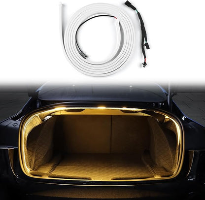 Trunk LED Light Strip for Tesla Model 3 2024 2025 2026 - Waterproof & Easy Installation Interior Lighting Bar with Flexible Silicone, Trunk Ambient Lighting Accessories (DC 15V, Warm White)
