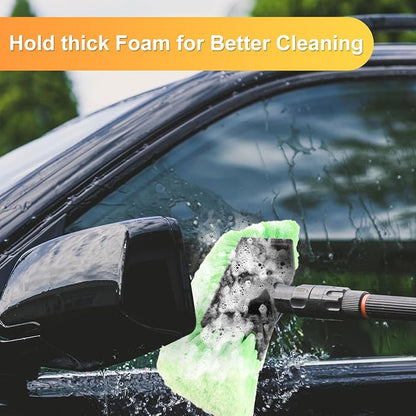Vesici Car Wash Brush Head with Soft Detailing Bristle Flow Thru Car Cleaning Brush Exterior Car Wash Equipment for Auto Truck RV Boat Camper Washing, 10 Inch(Yellow, Green,2 Pcs)