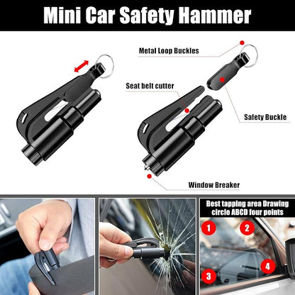Car Roadside Emergency Kit, Portable Auto Air Compressor Tire Inflator, Jumper Cable, Car Emergency Kits for Teenagers, Black