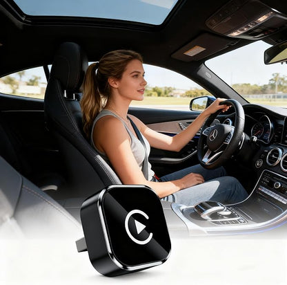 CYBERDRIVE Mini Wireless CarPlay Adapter Wired to Wireless for CarPlay & Android Auto Plug and Play Fast Auto-Reconnect Stable Control Zero Delay Carplay Wireless Adapter (Small Size)