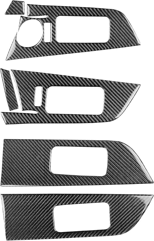 Premium Carbon Fiber Compatible with Ford Edge 2011-2014 2012 2013 SEL/Limited/SE/Sport Accessories Car Inner Door Handle Pull Panel Kit Cover Interior Trim Sticker Decal Black 6PCS