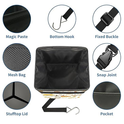 Car Trash Can – Multi-Purpose, Lightweight and Portable with Durable Water-Resistant Coating, No Installation Required, Practical and Ample Capacity, Variety of Colors.Mushroom