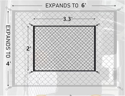 Cargo Net for SUV with Hooks, Adjustable Highly Elastic Storage Organizer Net for Car, Pickup Trucks,Mesh Organizer 3.3'x2' Stretches to 6'x4', Black