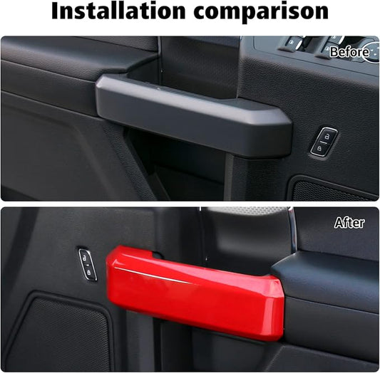 Voodonala Inner Door Handle Covers Trim for Ford F150 2015 2016 2017 2018 2019 2020(Red,4Pcs/Set)