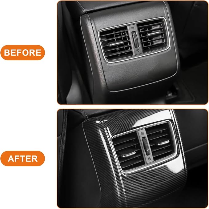 Carbon Fiber Rear AC Vent Trim Cover Compatible with Honda Accord 2018–2022, Interior Dashboard Air Outlet Frame Decal Accessories for 10th Gen Accord