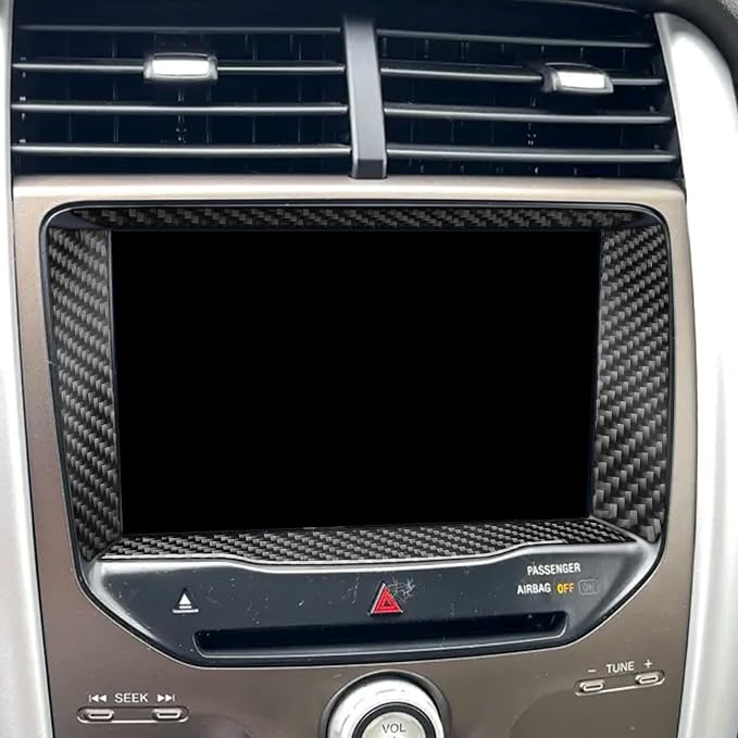 Premium Carbon Fiber Only Compatible with Ford Edge SEL 2011 2012 2013 2014 Accessories Car Center Console Navigation GPS Surround Panel Cover Interior Trim Sticker Decal Black 4PCS