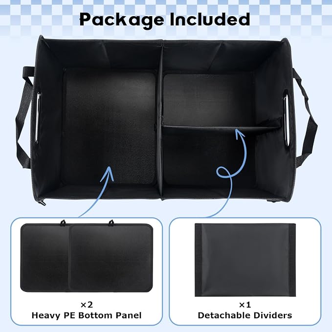 AOPHY Car Trunk Organizer, 72L Large Capacity Waterproof Auto Storage with Non-Slip Bottom Strips, Collapsible Cargo Organizer for Suv, Truck, Sedan, Portable Car Accessories for Women Men