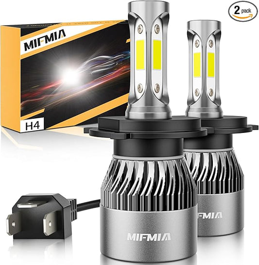 𝖧𝟦/𝖧𝖡𝟤/𝟫𝟢𝟢𝟥 Bulb, 40000LM 800% Brighter, Backup 6500K Cool White, Plug and Play IP68 Waterproof Replacement, Pack of 2, Interior Off-Road Lights