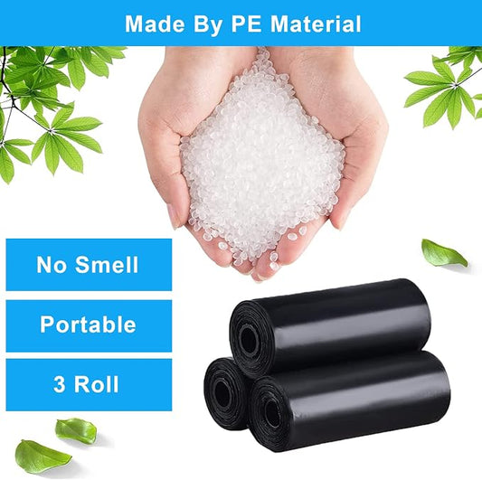 Car Trash Bag, [PE]Mini Trash Bags for Car, Mini Garbage Bags for Car Trash Can with Tear-Resistant Black Discreet Design Perfect Waste Disposal for Home Office On-The-Go Travel