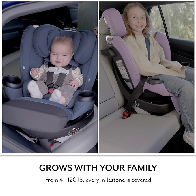 Evenflo Revolve360 Extend All-in-One Rotating Car Seat with Green & Gentle Fabric (Agate)