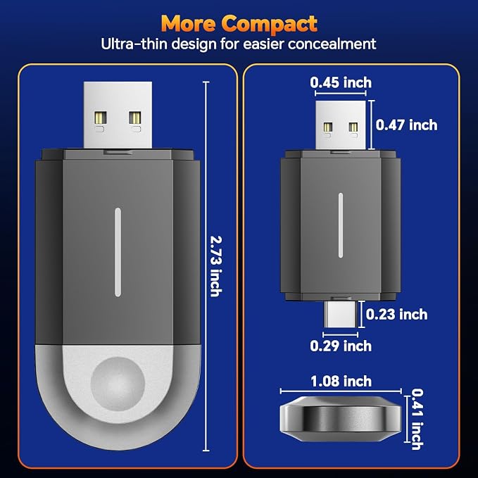 Master Cables 2 in 1 Wireless Carplay Adapter for Apple CarPlay & Android Auto, USB A & USB C Dongle Converts Wired to Wireless, Compatible with Cars from 2016, Plug & Play