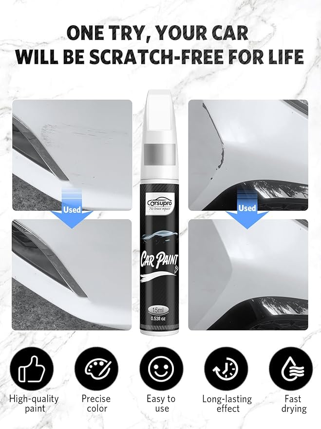 Mars Orange(M3R) for Kia Touch Up Paint Pen, 2 in 1 Car Scratch Remover with Pen Tip and Brush, Precise Color Match for Car Paint Scratch Repair, Quickly and Easily Fix Chips and Nicks