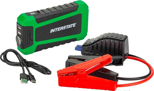 Interstate Batteries Jump Starter and Charger 12V 700A (8,000mAh, 8Ah) Portable LED Jumpstart Battery Power Pack for 12 Volt Automotives, USB Electronics (JMP0800)