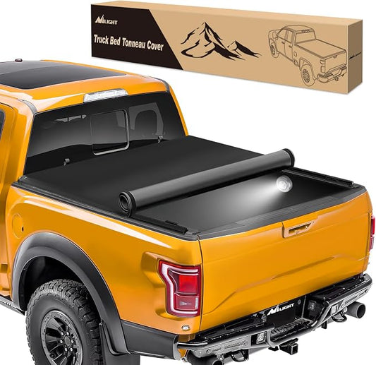 Nilight Soft Roll-Up Tonneau Cover for 2015–2026 Ford F-150 6.5ft Bed, Weatherproof Low Profile Truck Bed Cover, Quick Roll-Up Design