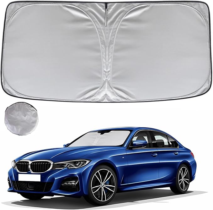 KAYZT Windshield Sun Shade for 2019-2025 2026 BMW 3 Series 330i 328i 320i 325i 335i Foldable Sunshade Front Window Custom Fit Car Accessories