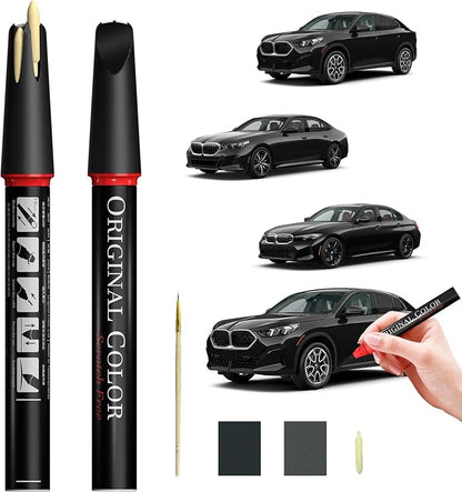 Carhoo A73 Jerez Black Touch Up Paint Compatible with BMW, Genuine Custom Color Car Touch Up Paint, With Pen Tip & Fine Brush - 0.56 Fl Oz(16ml)