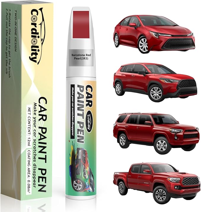 Barcelona Red Pearl(3R3) Touch Up Paint Pen for Toyota,Car Paint Scratch Repair Pen Quick and Easy Fix Auto Paint Scratch