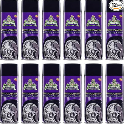 Cristal Products Untouchable Tire Shine Spray – Long-Lasting Wet Tire Finish for Deep Gloss & Protection – Waterproof Tire Shine, Easy Application, Premium Tire Cleaner Shine 13oz (12PK)