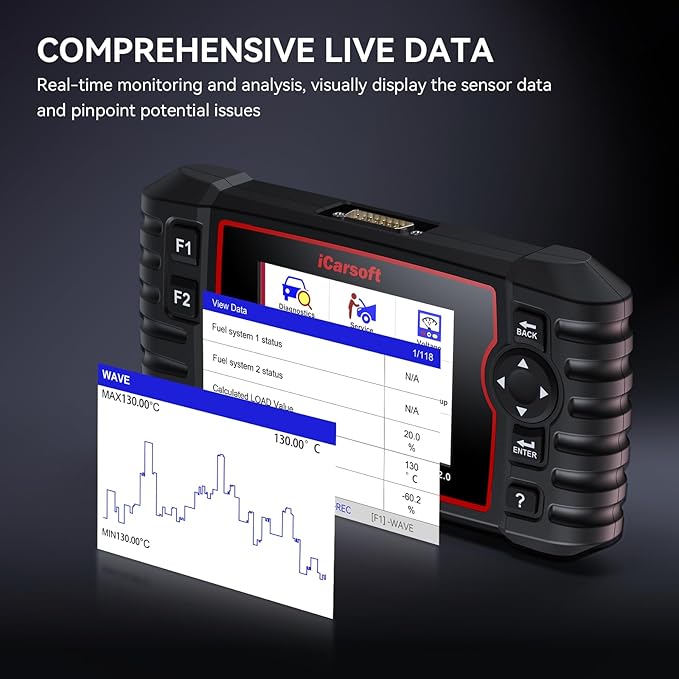 iCarsoft MB V2.0 OBD2 Scanner for Most Mercedes Benz from 1996-2023 Full System Diagnostic Scan Tool 9 Reset AutoVIN Oil/BMS/SAS/EPB/ETC/BLD/INJ/SAS Etc. Free Update Car Code Reader with Battery Test