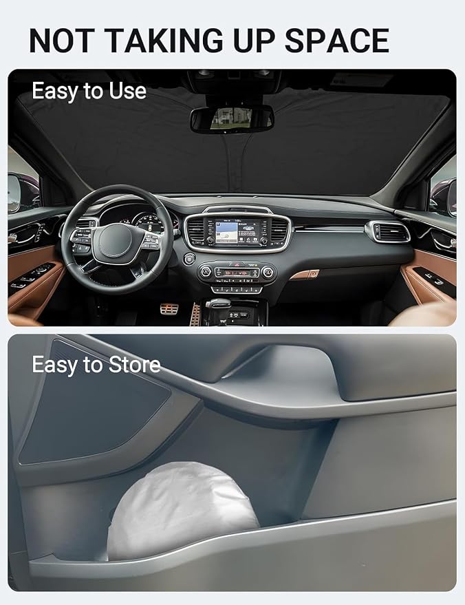 Proadsy 2026 Upgrade Front Windshield Sun Shade Foldable Sunshade Protector Custom Fit 2015-2020 Kia Sorento Accessories