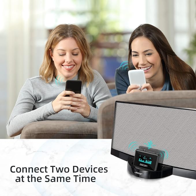 ZIOCOM 30 Pin Bluetooth Adapter Receiver for Bose iPod iPhone SoundDock and Other 30 pin Dock Speakers with 3.5mm Aux Cable(Not for Car and Motorcycles)