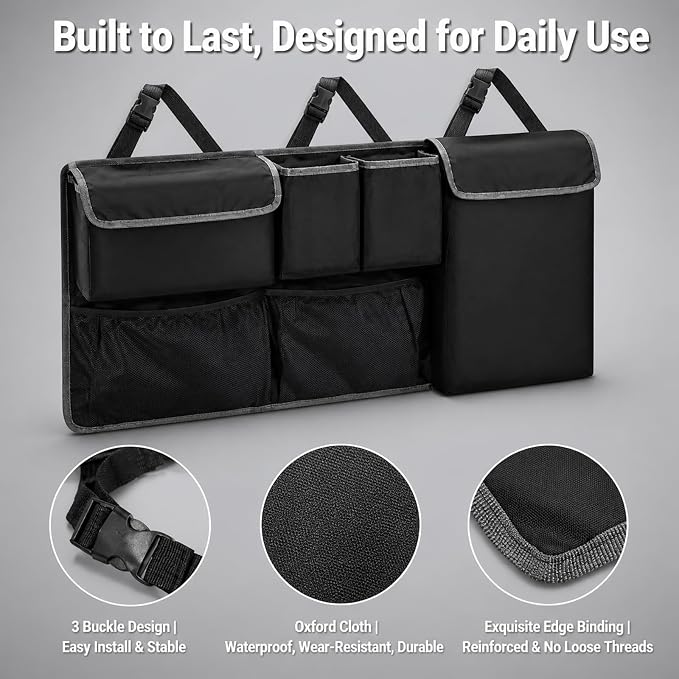 Car Trunk Organizer Storage Backseat Hanging Organizer Bag for Nissan Rogue/Rogue Sport S SV SL Platinum Rock Creek Midnight Edition SUV Accessories 2021-2025