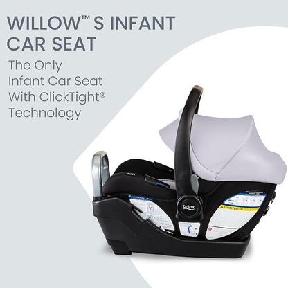 Britax Willow S Infant Car Seat with Alpine Base, ClickTight Technology, Rear Facing Car Seat & BOB Gear® Wayfinder™ Jogging Stroller Infant Car Seat Adapter, Compatible with Select Britax, Nuna
