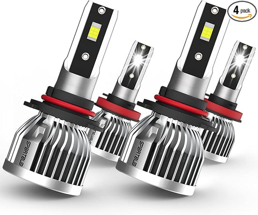 Fit For Honda Accord 2016-2018 LED Headlight Bulbs,9005/HB3 High Beam + h8/h9/h11 Low Beam,LED Headlight Bulbs Combo,Pack of 4 (Fit For Honda Accord 2016-2018)