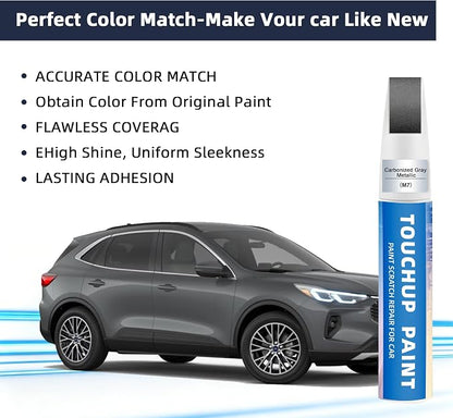 Carbonized Gray Metallic(M7) Touch Up Paint Compatible with Ford 2-in-1 Car Scratch Repair Pen for Rock Chips, Door Scratches&Paint Nicks Exact Color Match Quick Dry DIY Fix for F-150 Explorer