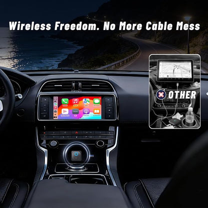 Holdsound Wireless CarPlay Adapter, Plug & Play Fast Connection, Universal for Cars with Factory Wired CarPlay/Android Auto (2016+ Model), iOS 10+/Android 11+(Carbon Black)