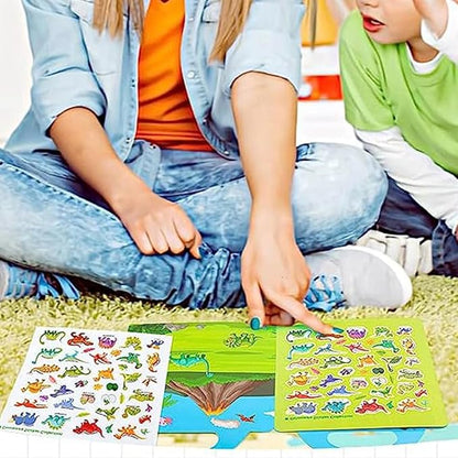 Reusable Sticker Book for Kids, 5 Sets Educational Learning Toys Travel Stickers Activity Books for Toddler Girls Boys Age 3+ Birthday Gifts - Fairy, Ocean, Farm, Dinosaur & Animals